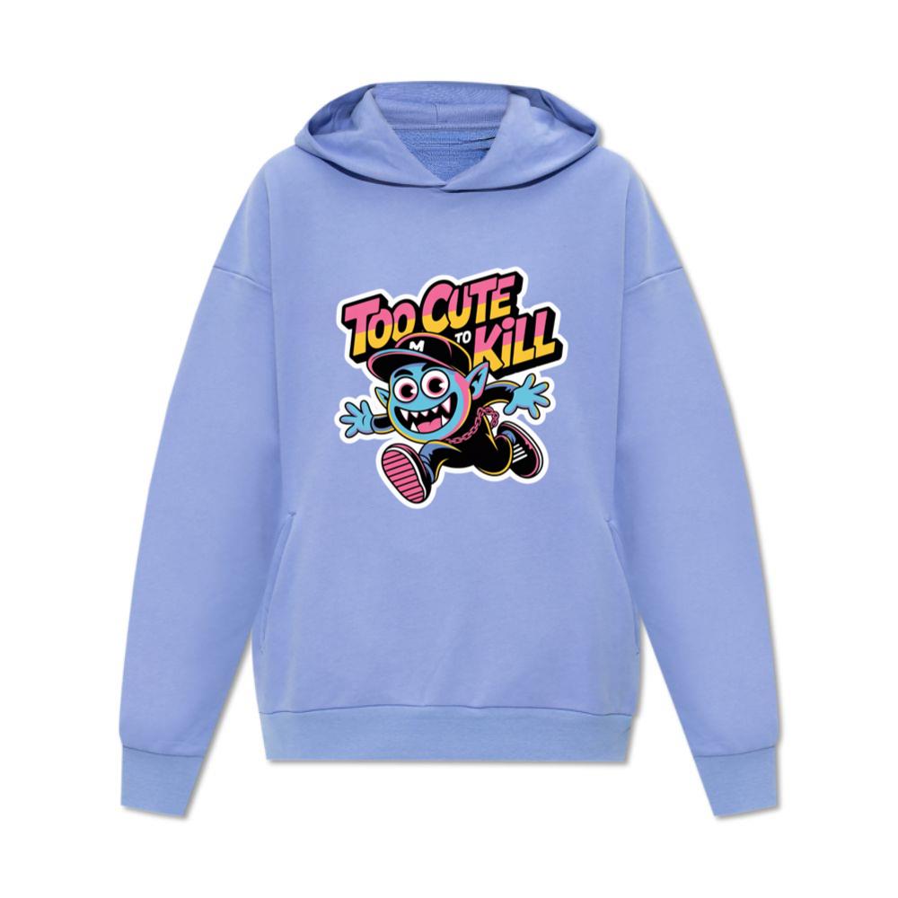 Too Cute to Kill Funny Cartoon Monster Design Hoodie