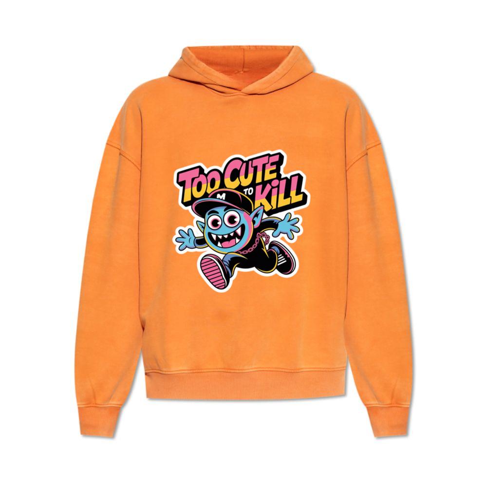 Too Cute to Kill Funny Cartoon Monster Design Hoodie