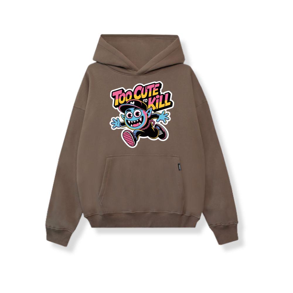 Too Cute to Kill Funny Cartoon Monster Design Hoodie