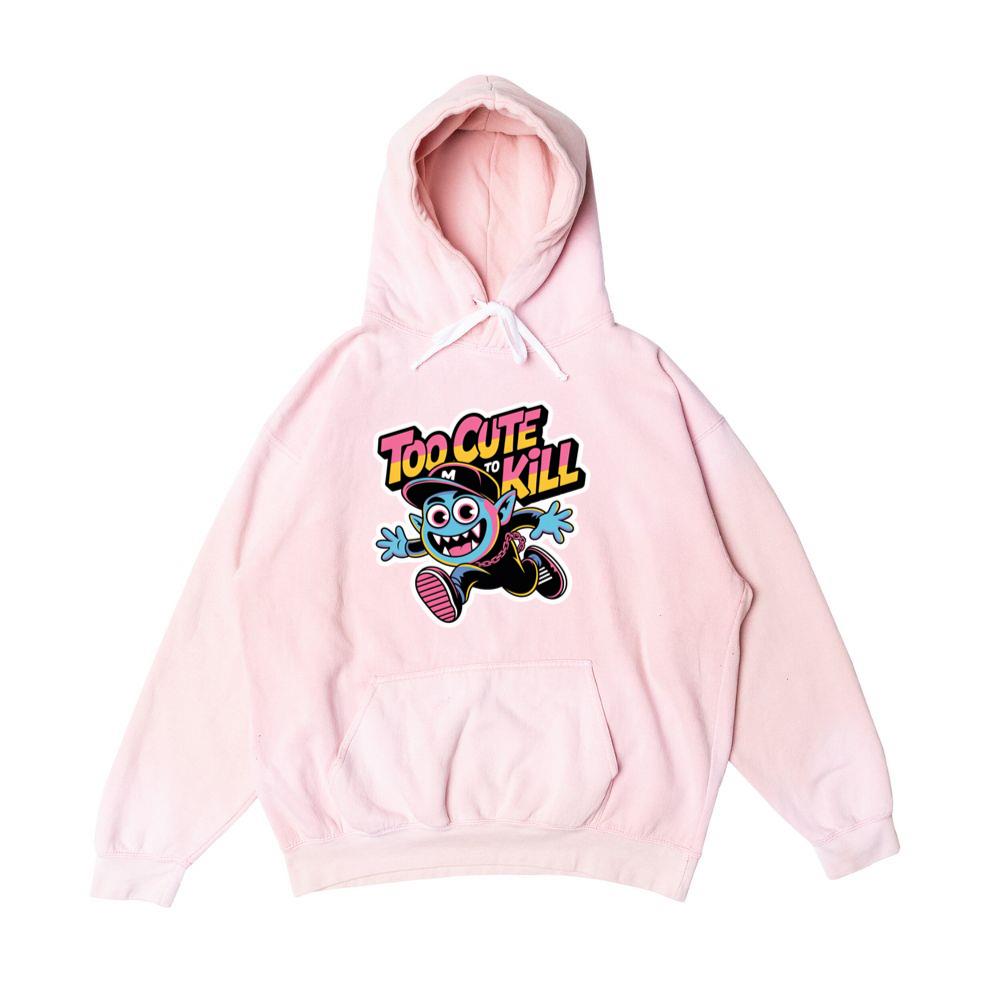 Too Cute to Kill Funny Cartoon Monster Design Hoodie