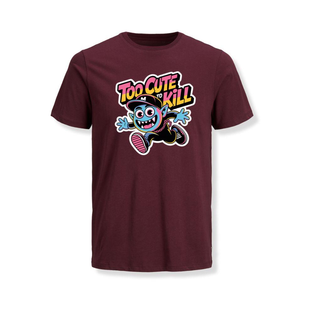 Too Cute to Kill Funny Cartoon Monster Design T-Shirt - Image 3