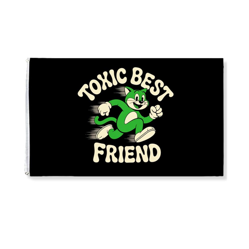 Toxic Best Friend Cat Retro Comic Graphic for Bold Unique Style Flat