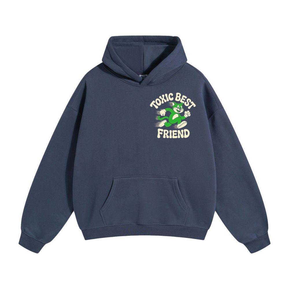 Toxic Best Friend Cat Retro Comic Graphic for Bold Unique Style Hoodie