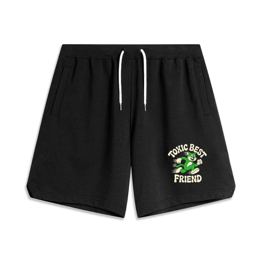 Toxic Best Friend Cat Retro Comic Graphic for Bold Unique Style Men's Basketball Shorts