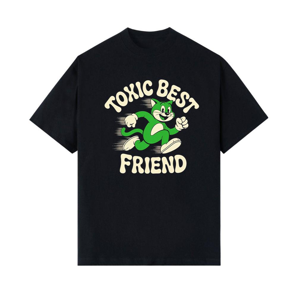 Toxic Best Friend Cat Retro Comic Graphic for Bold Unique Style T-Shirt