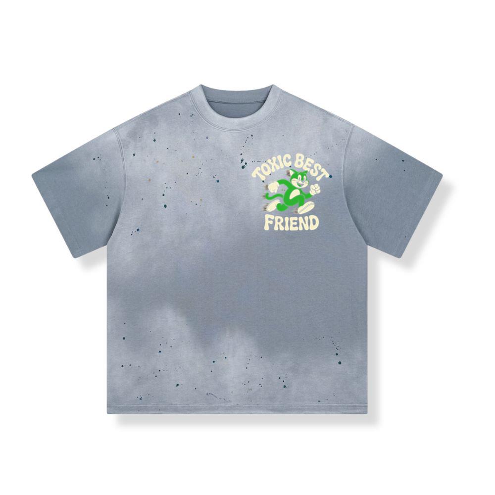 Toxic Best Friend Cat Retro Comic Graphic for Bold Unique Style T-Shirt - Image 2