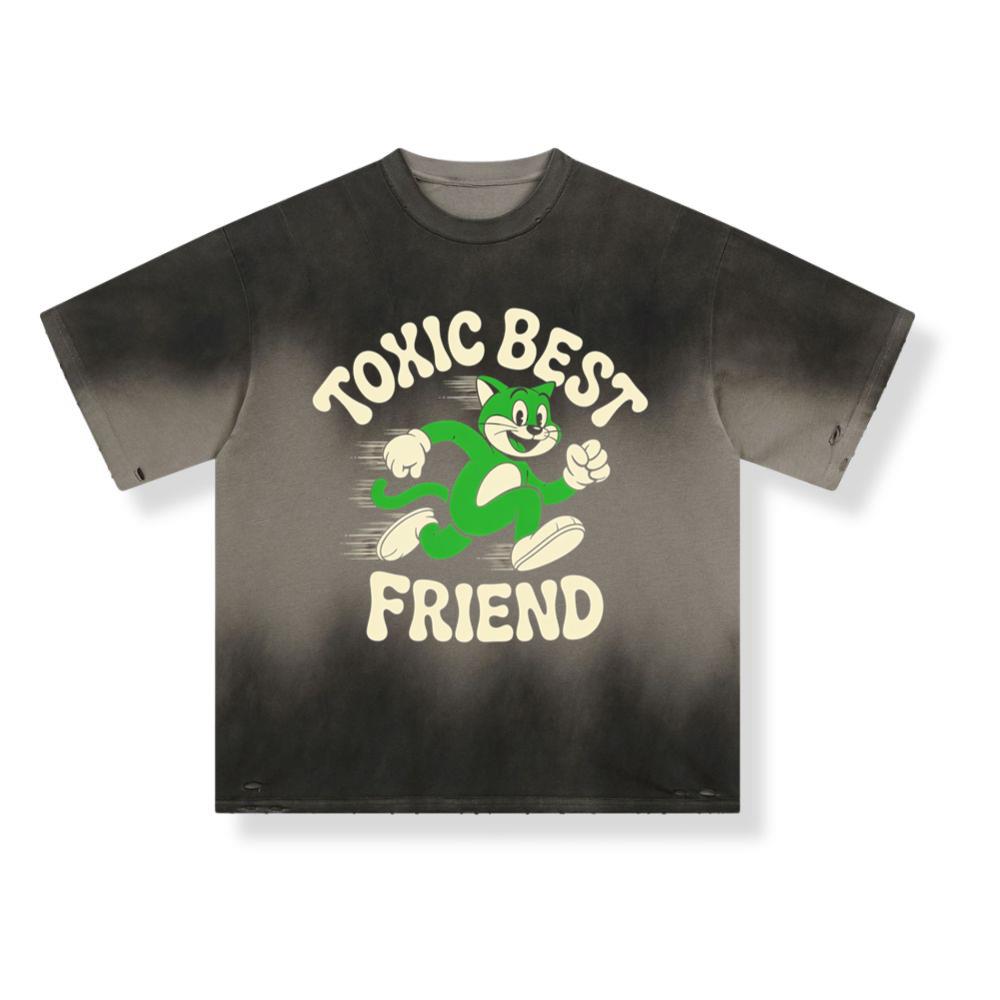 Toxic Best Friend Cat Retro Comic Graphic for Bold Unique Style T-Shirt - Image 3
