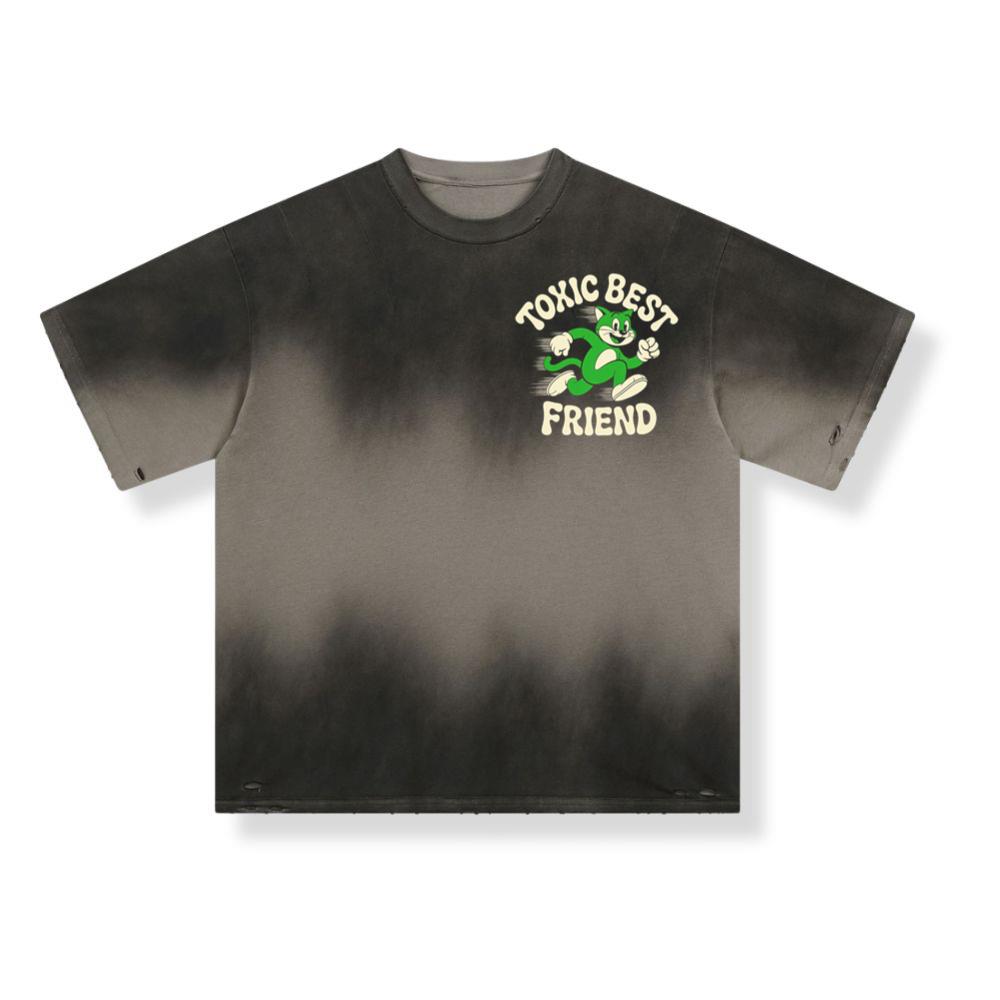 Toxic Best Friend Cat Retro Comic Graphic for Bold Unique Style T-Shirt - Image 2