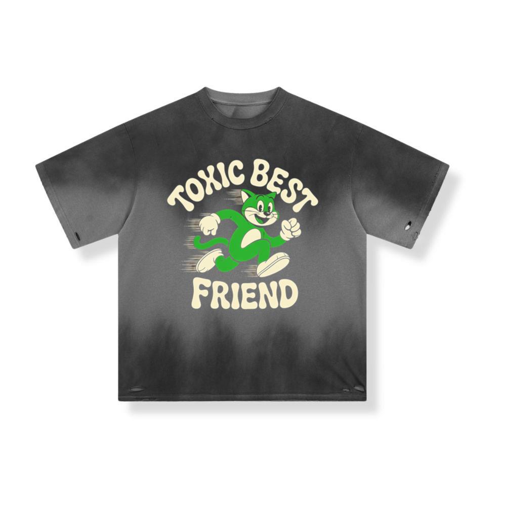 Toxic Best Friend Cat Retro Comic Graphic for Bold Unique Style T-Shirt