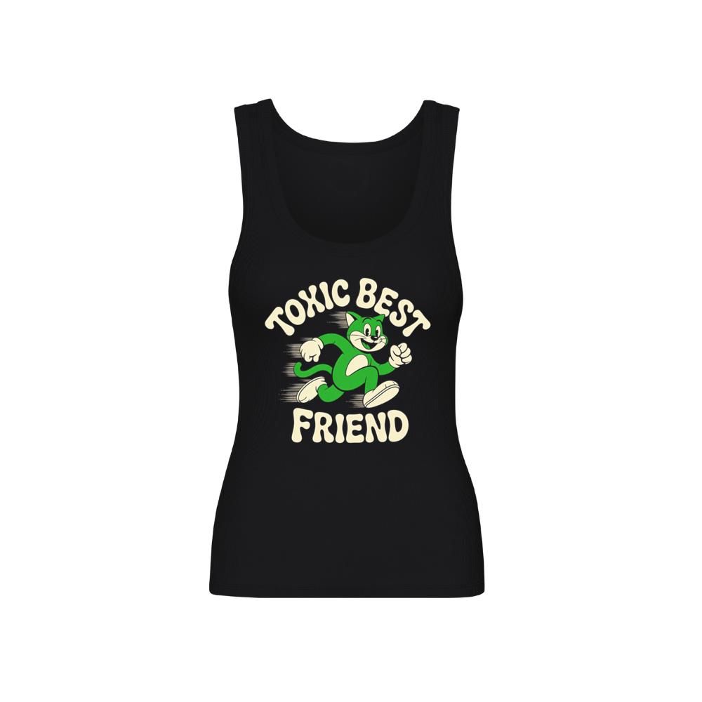 Toxic Best Friend Cat Retro Comic Graphic for Bold Unique Style Tank Top