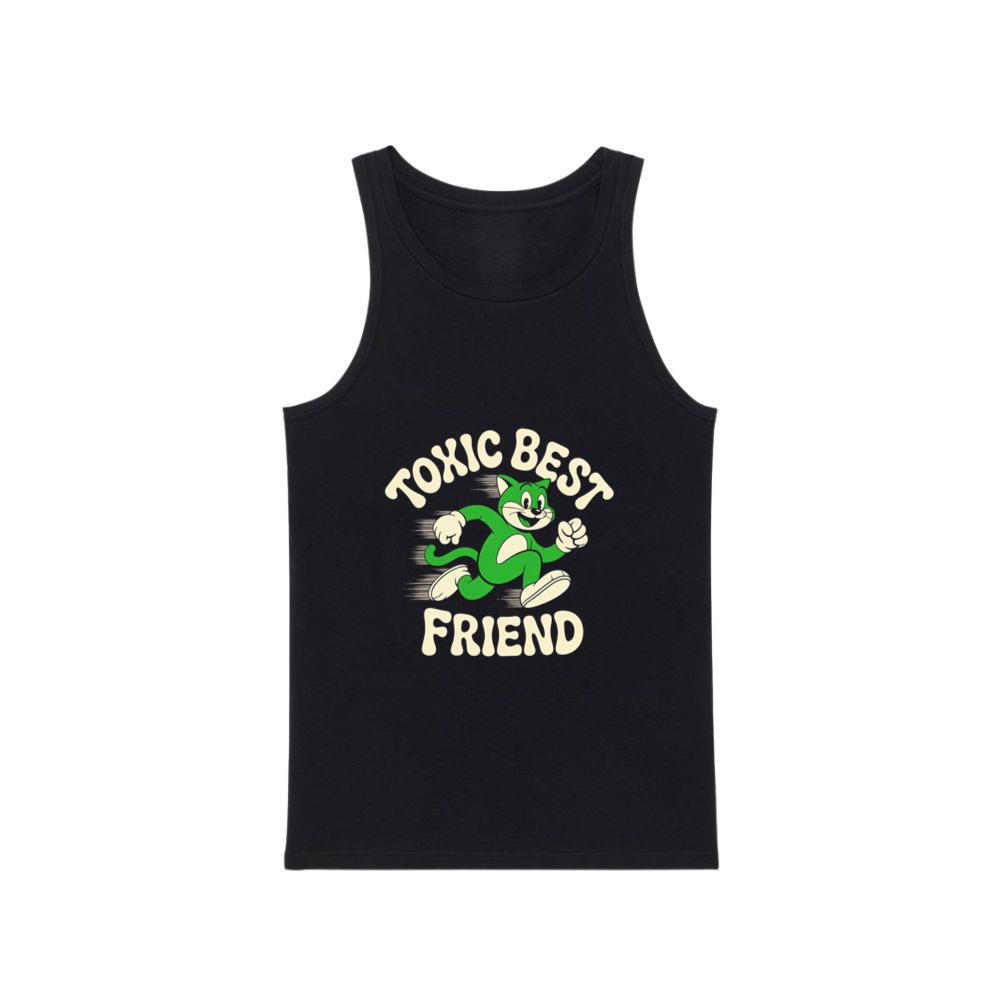 Toxic Best Friend Cat Retro Comic Graphic for Bold Unique Style TankTop Men