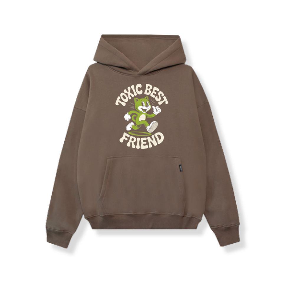 Toxic Best Friend Green Cat Retro Cartoon Graphic Hoodies 2