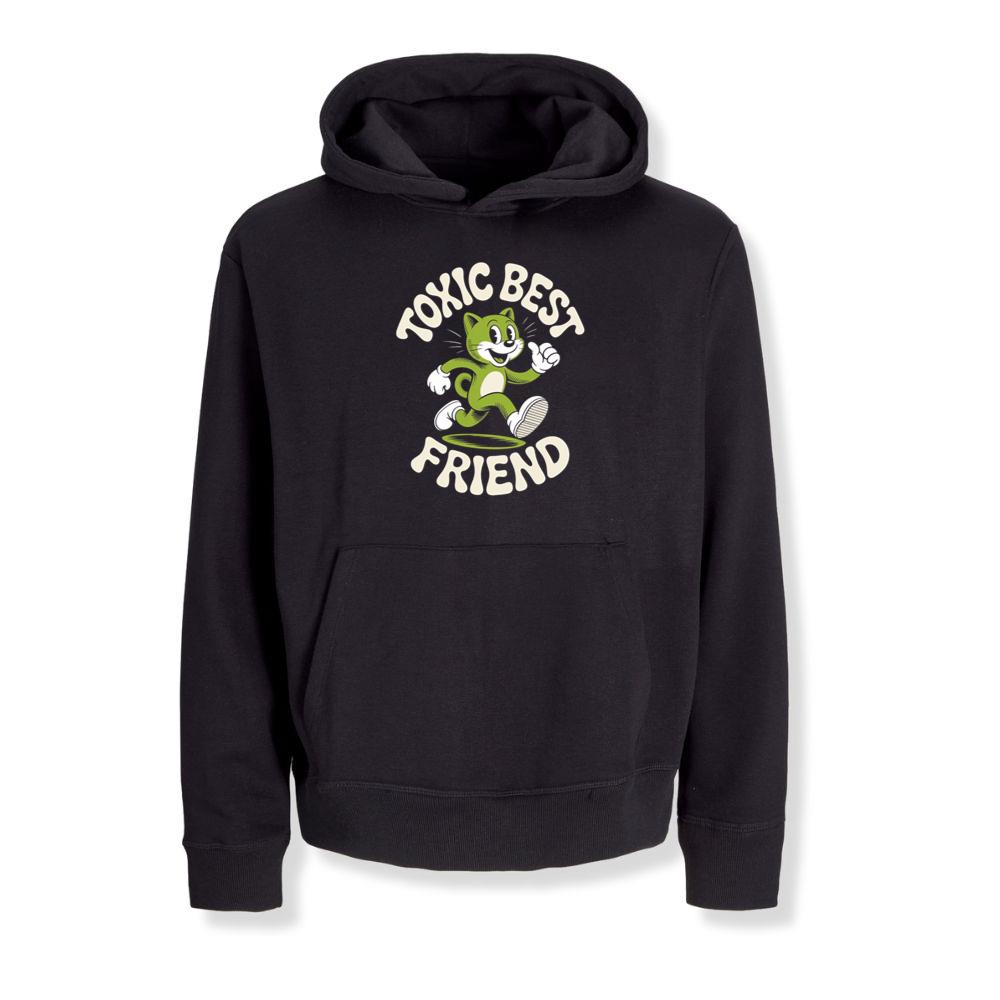 Toxic Best Friend Green Cat Retro Cartoon Graphic Hoodies