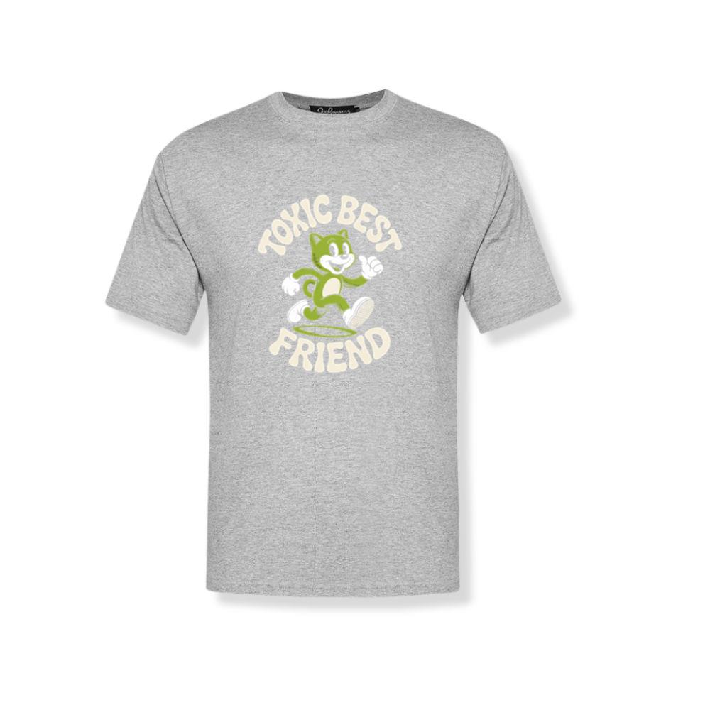 Toxic Best Friend Green Cat Retro Cartoon Graphic T-Shirt 3