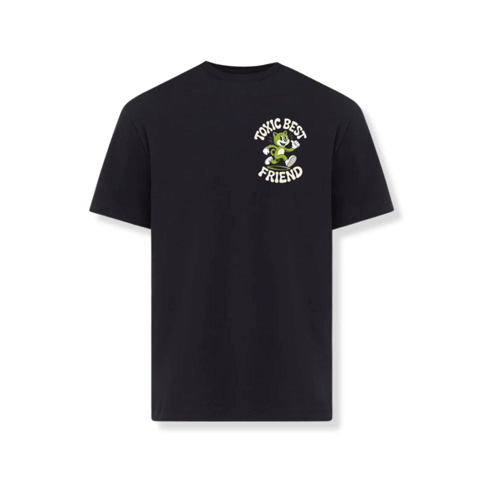 Toxic Best Friend Green Cat Retro Cartoon Graphic T-Shirt