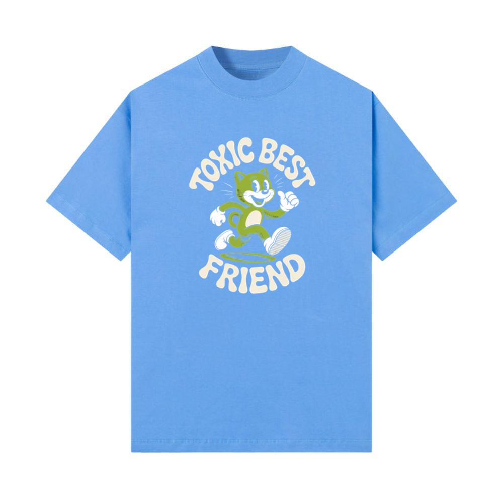 Toxic Best Friend Green Cat Retro Cartoon Graphic T-Shirts