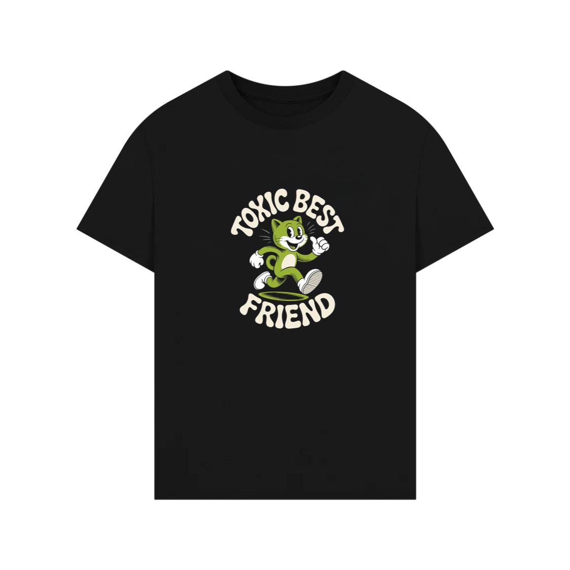 Toxic Best Friend Green Cat Retro Cartoon Graphic T-Shirts