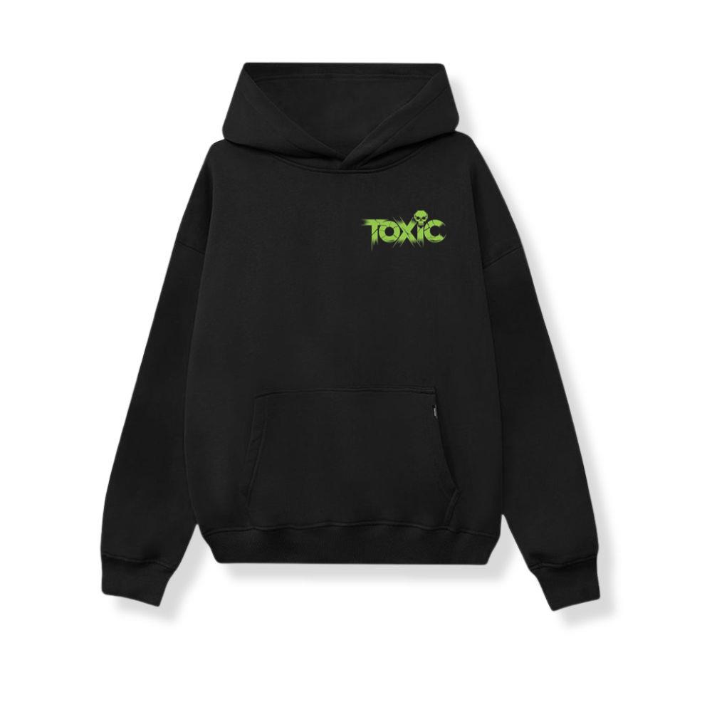 Toxic Skull Neon Letters Dark Style Hoodie - Image 3