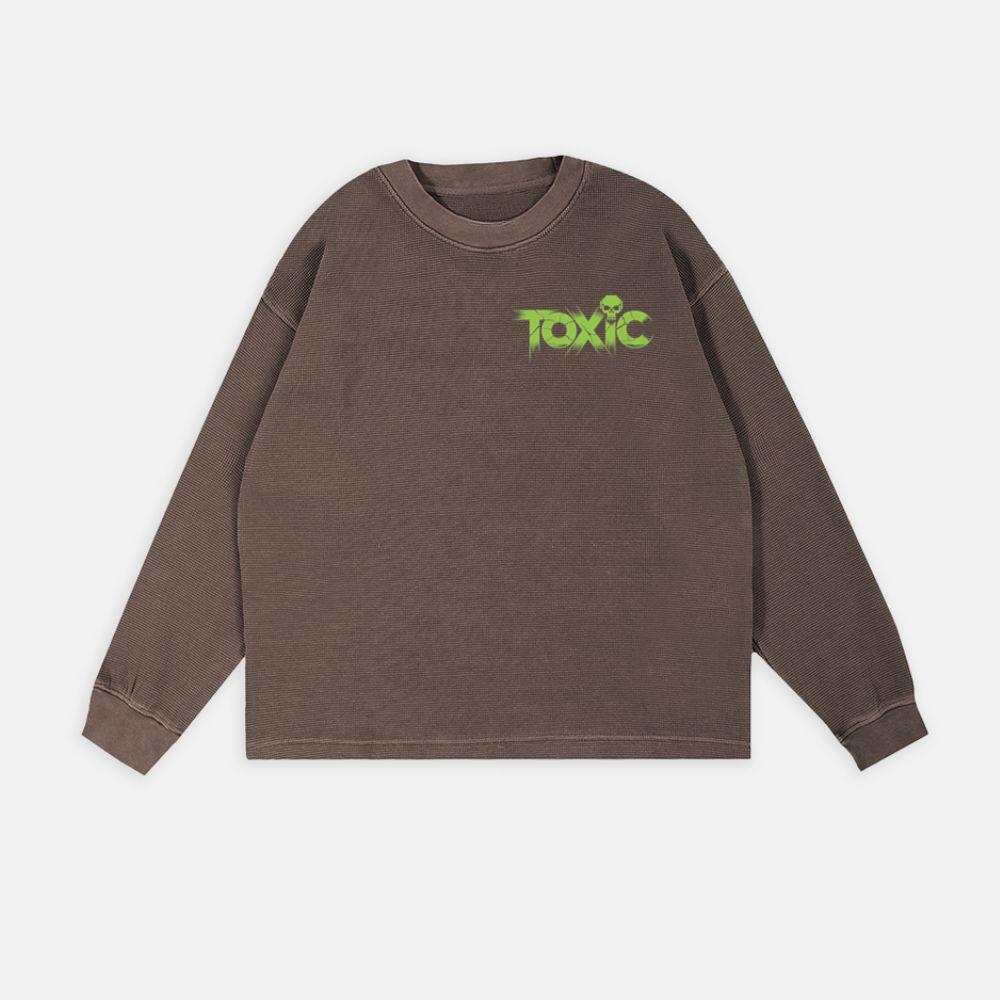 Toxic Skull Neon Letters Dark Style Sweatshirt - Image 3