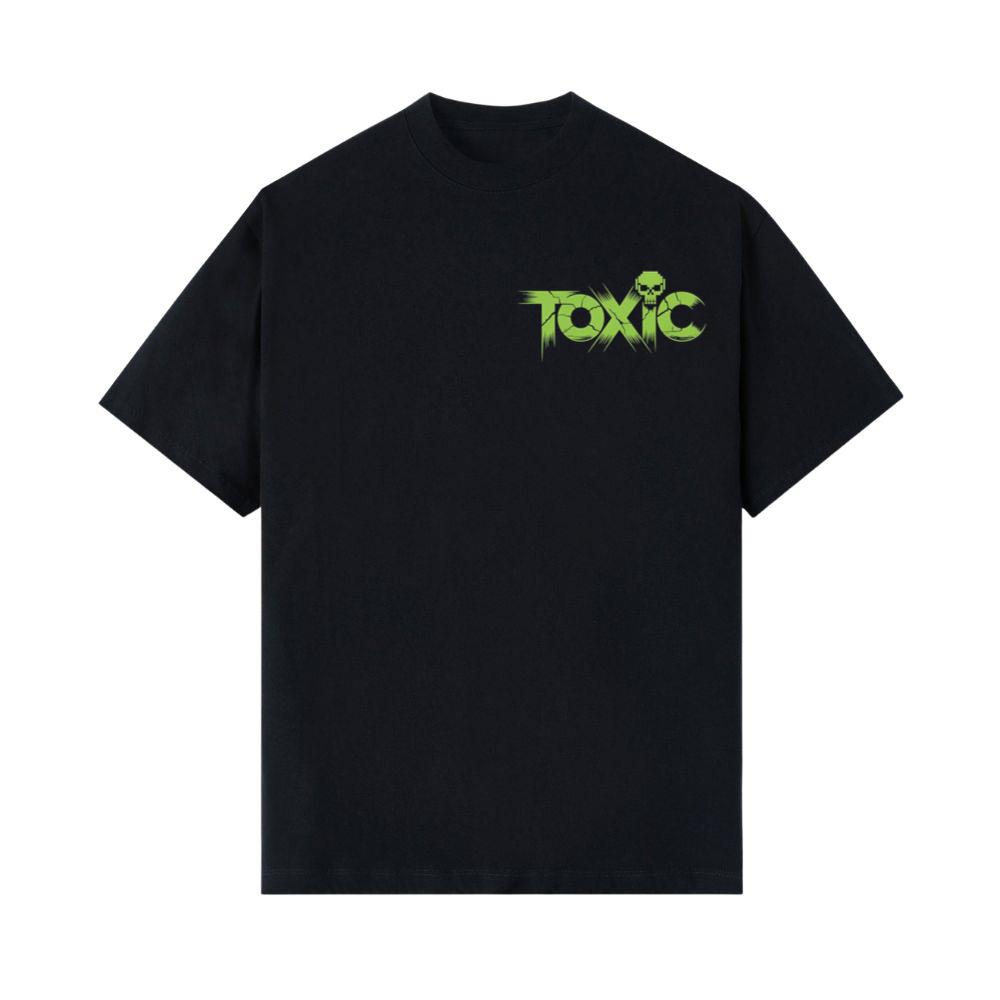 Toxic Skull Neon Letters Dark Style T-Shirt