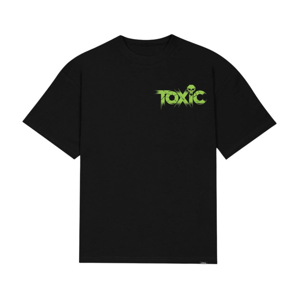 Toxic Skull Neon Letters Dark Style T-Shirt