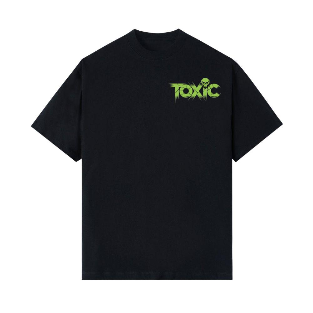 Toxic Skull Neon Letters Dark Style T-Shirt