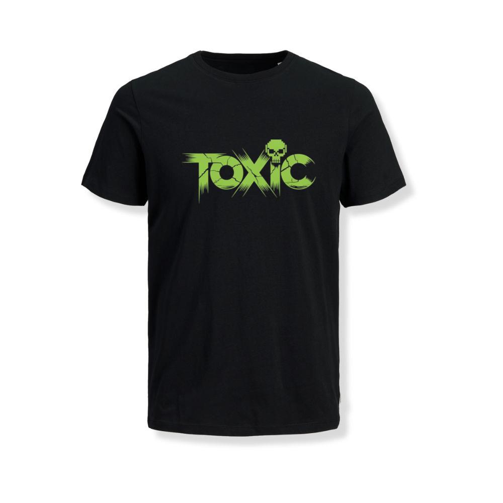 Toxic Skull Neon Letters Dark Style T-Shirt