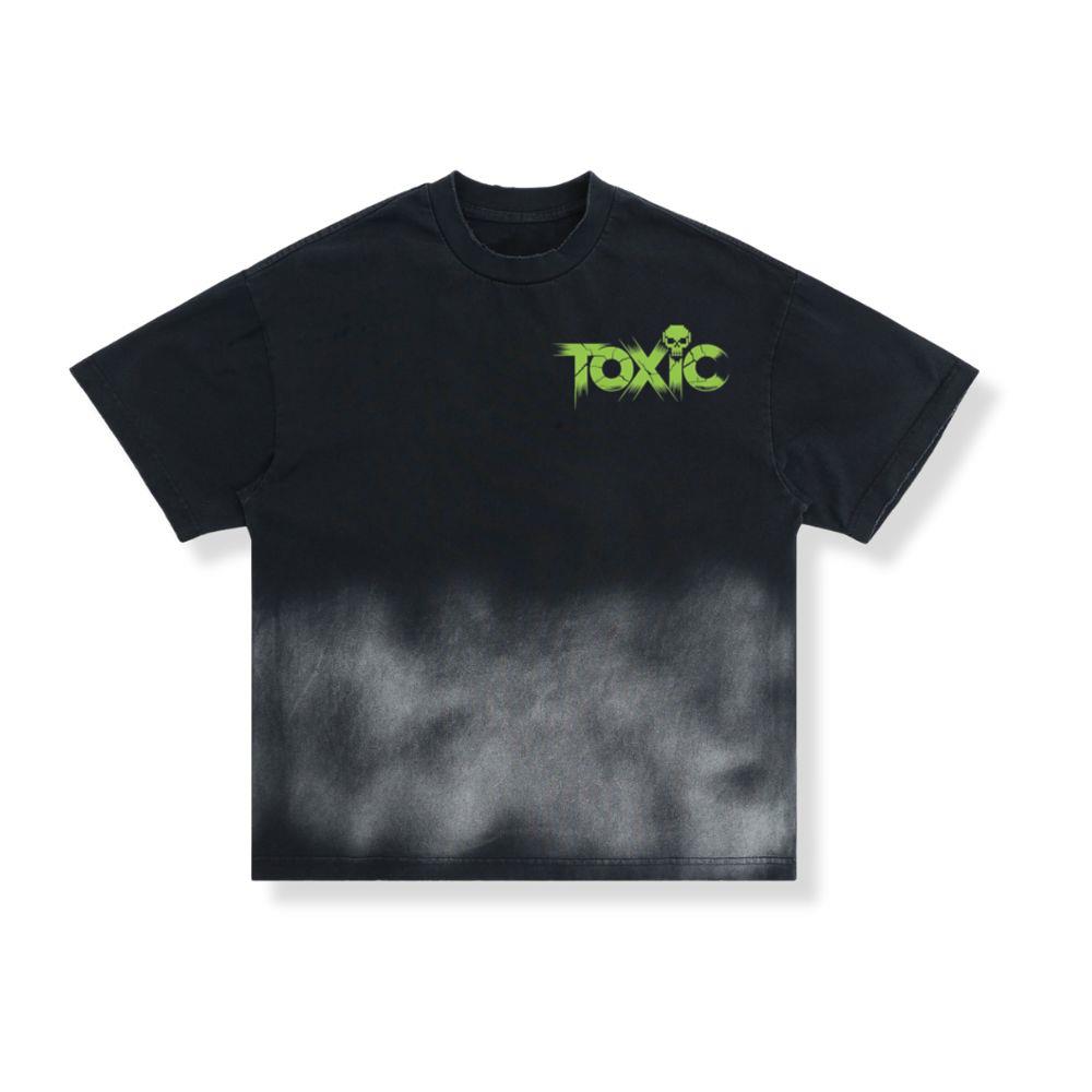 Toxic Skull Neon Letters Dark Style T-Shirt