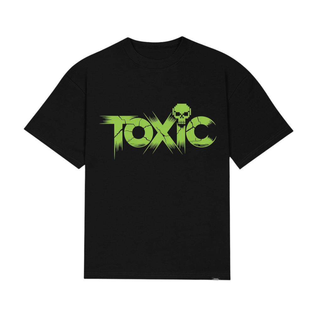 Toxic Skull Neon Letters Dark Style T-Shirt