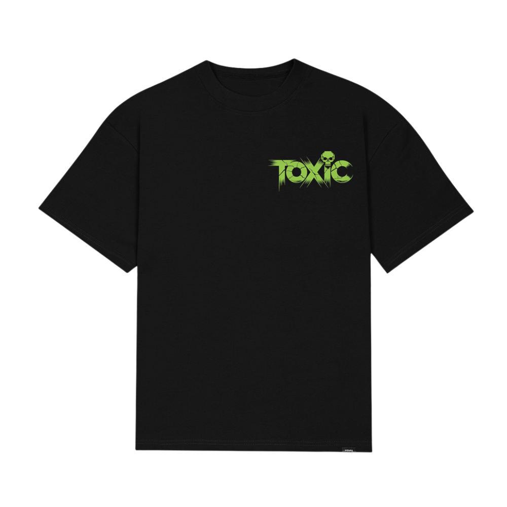 Toxic Skull Neon Letters Dark Style T-Shirt