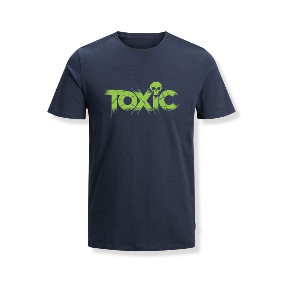 Toxic Skull Neon Letters Dark Style T-Shirt - Image 2