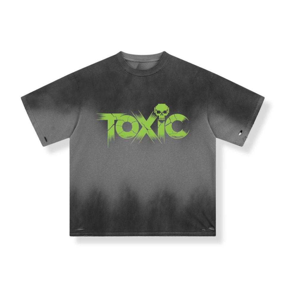 Toxic Skull Neon Letters Dark Style T-Shirt