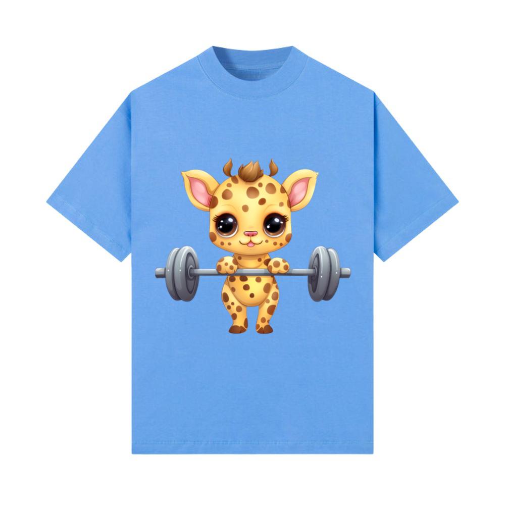 Training Giraffe, Fitness Animal Design T-Shirt