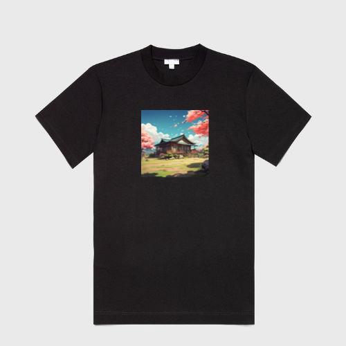 Tranquil Temple Tucked Amidst Cherry Blossoms T-Shirts