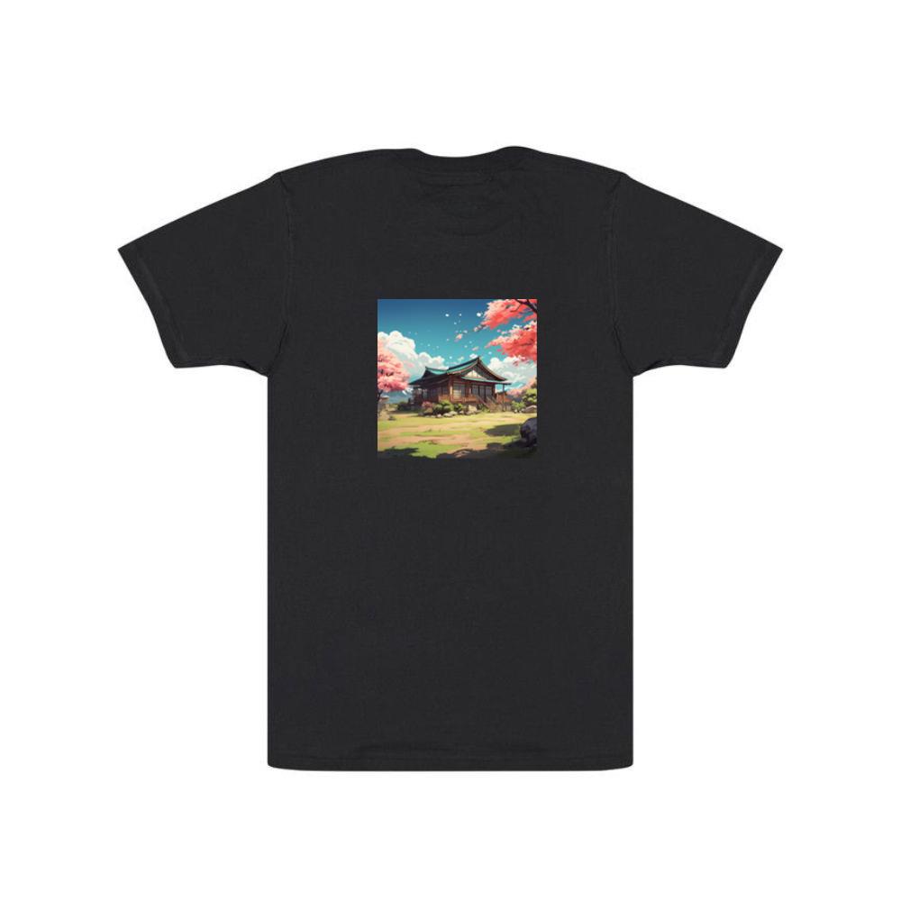 Tranquil Temple Tucked Amidst Cherry Blossoms T-Shirts