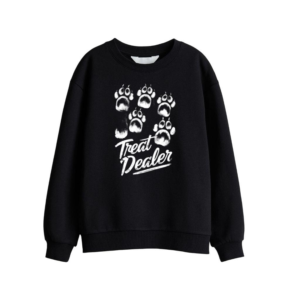 Treat Dealer Dog Paw Prints Funny Halloween Pet Design Sweatshirts