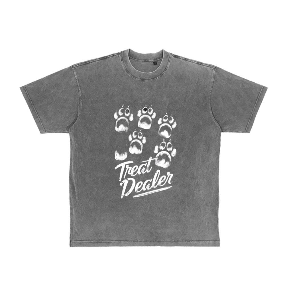 Treat Dealer Dog Paw Prints Funny Halloween Pet Design T-Shirt