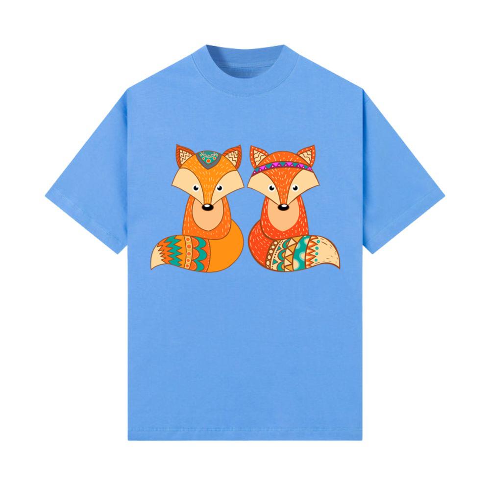 Tribal Fox Couple Wildlife Animal Lover Zookeeper T-Shirt