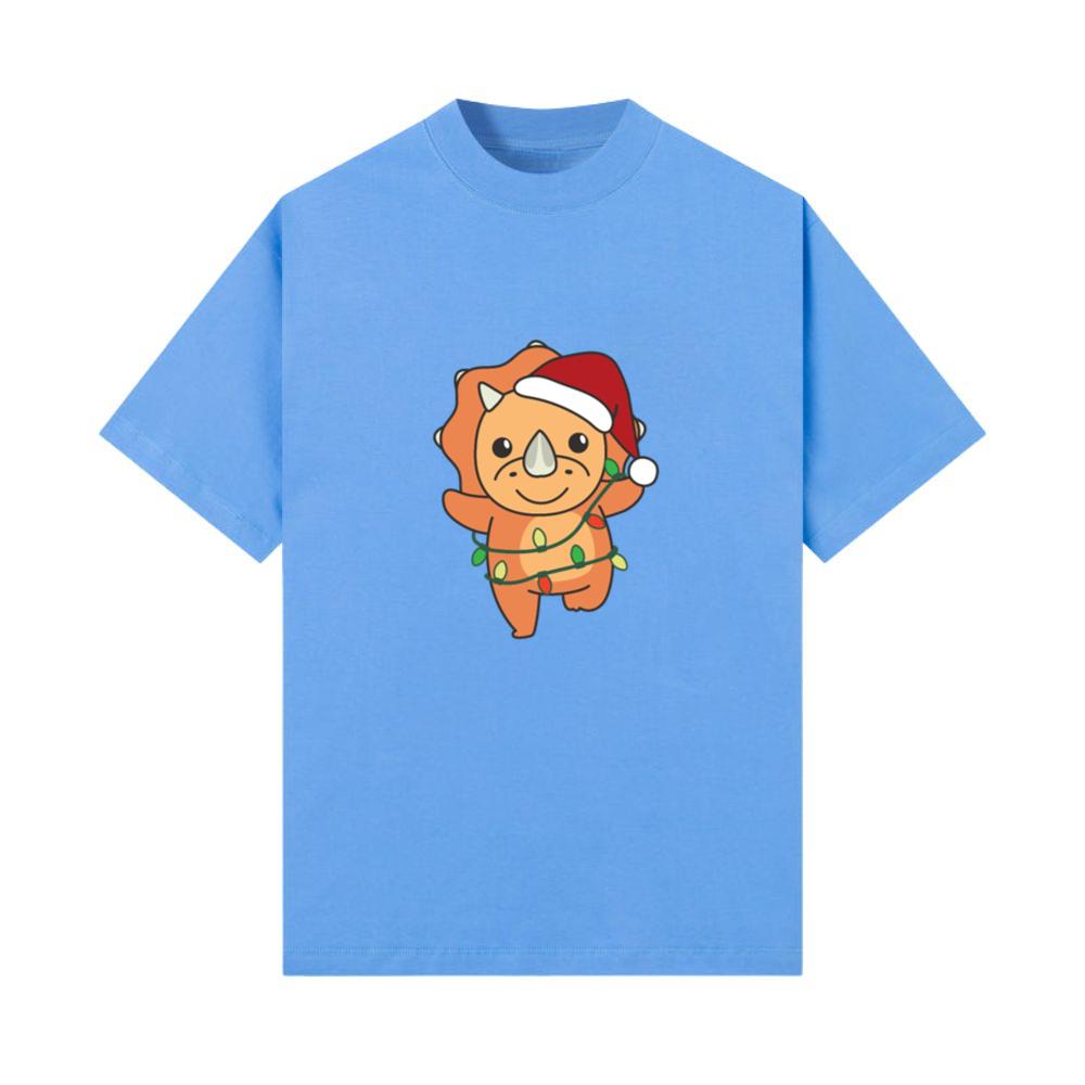 Triceratops Christmas Winter Animals Dinos_1 T-Shirt