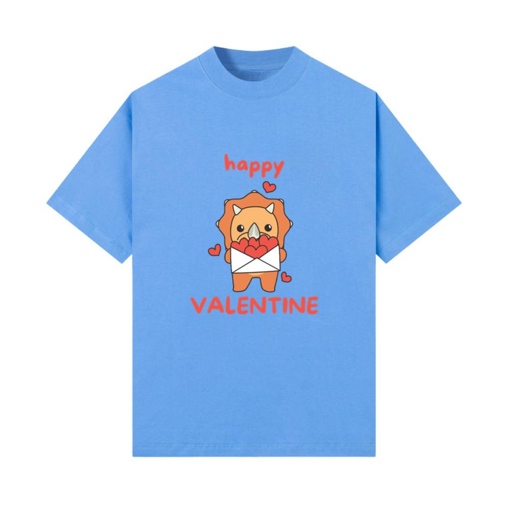 Triceratops For Valentine's Day Cute Animals With T-Shirt