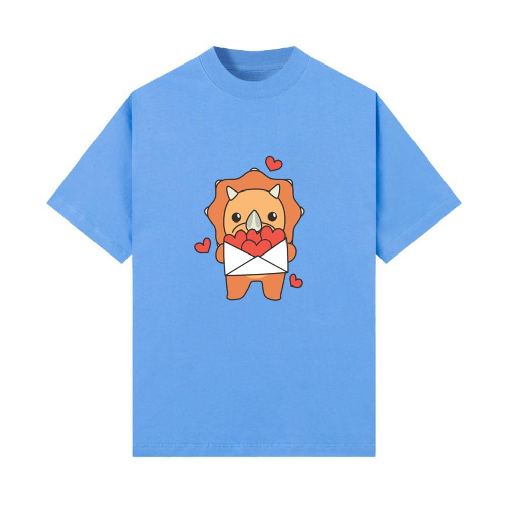 Triceratops For Valentine's Day Cute Animals With_1 T-Shirt