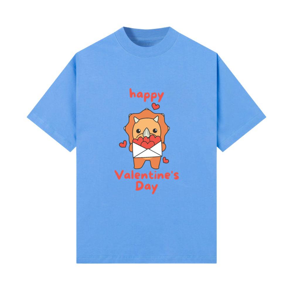 Triceratops For Valentine's Day Cute Animals With_2 T-Shirt