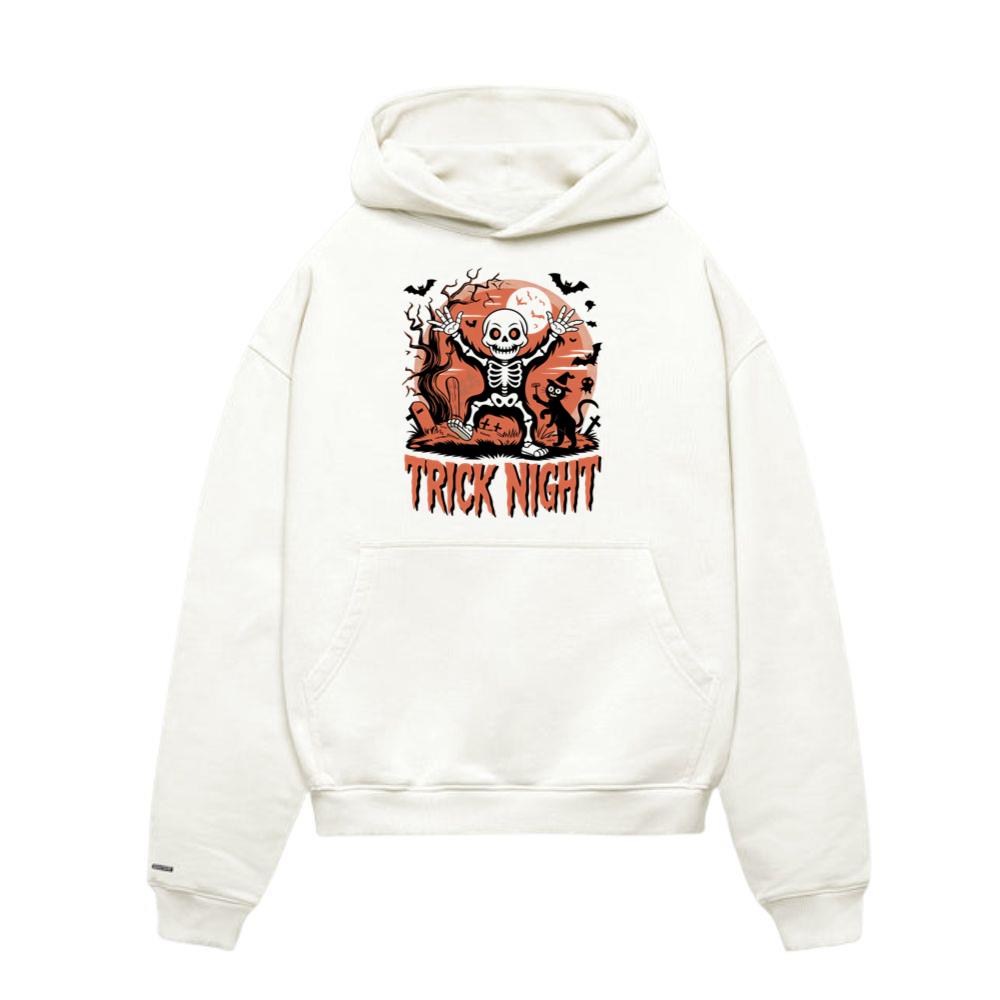 Trick Night Skeleton Pumpkin Halloween Graphic Hoodies