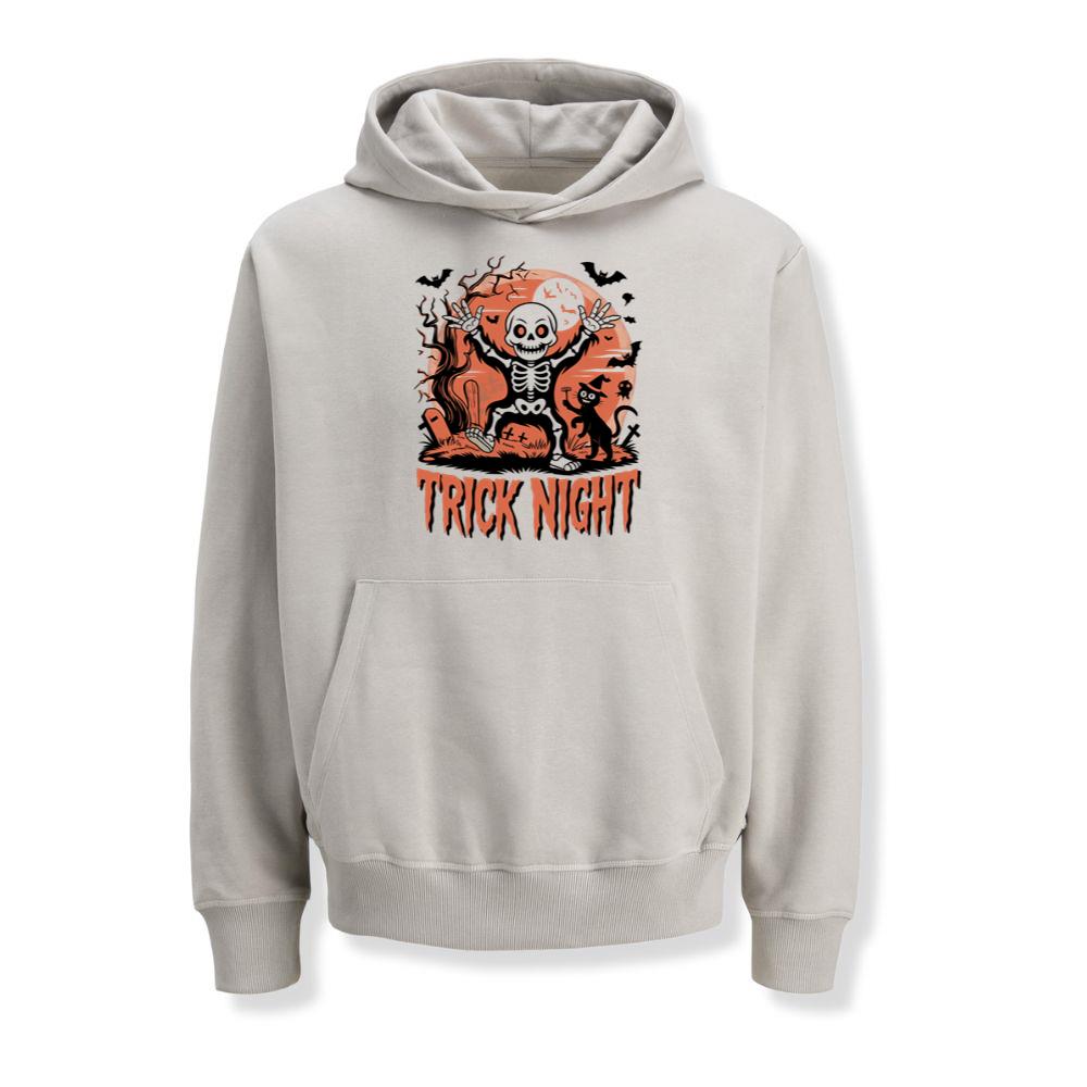 Trick Night Skeleton Pumpkin Halloween Graphic Hoodies