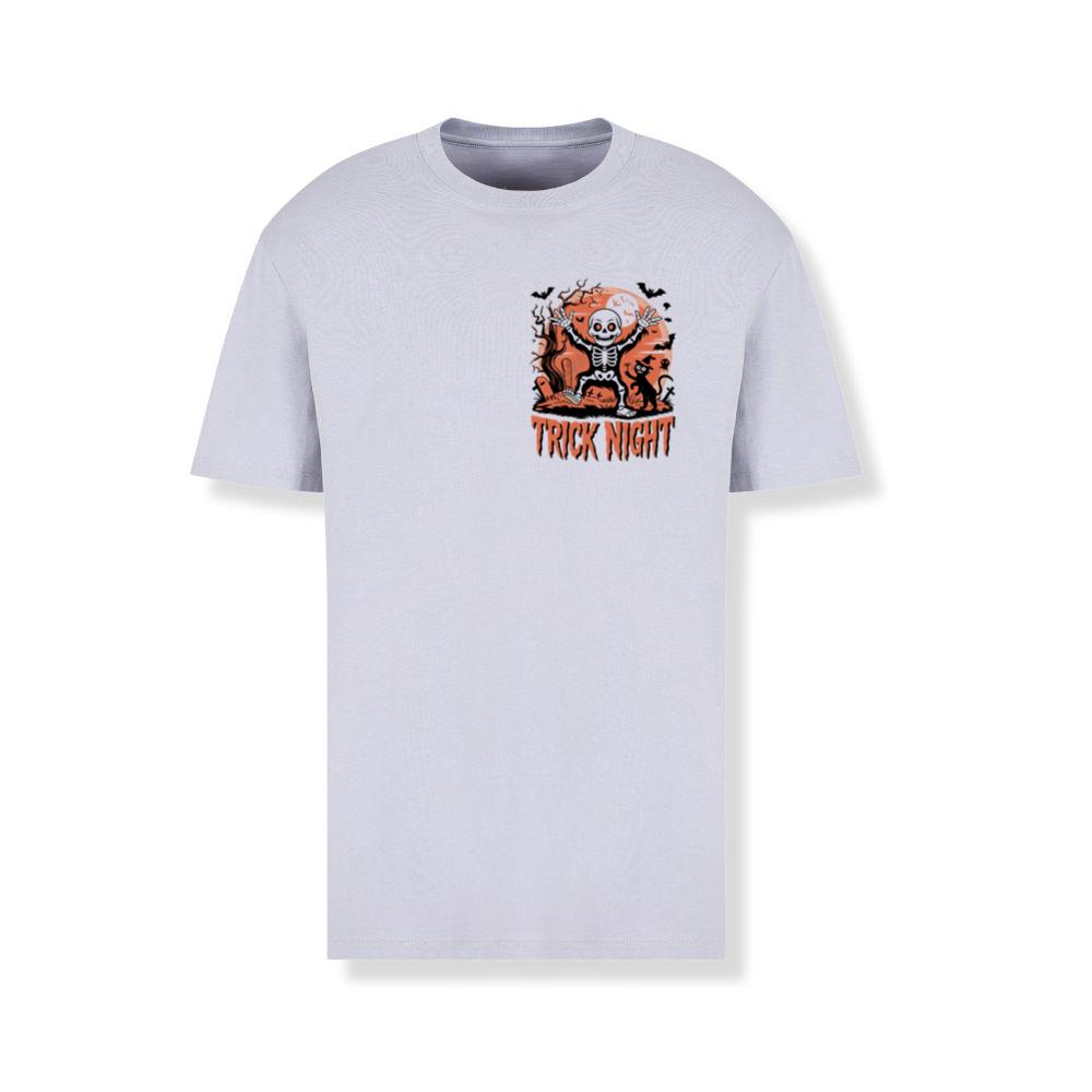 Trick Night Skeleton Pumpkin Halloween Graphic T-Shirts - Image 2
