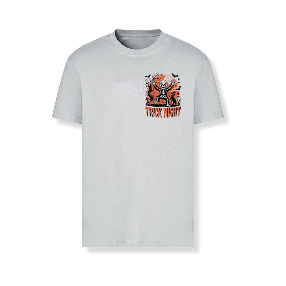 Trick Night Skeleton Pumpkin Halloween Graphic T-Shirts