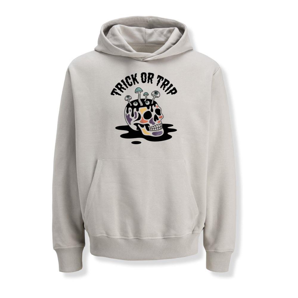 Trick or Trip Skull Mushroom Psychedelic Graphic Hoodies