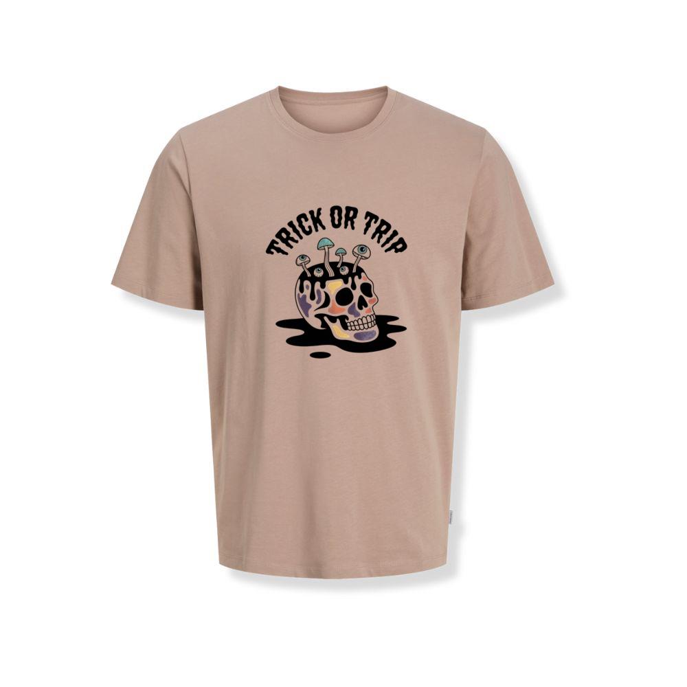 Trick or Trip Skull Mushroom Psychedelic Graphic T-Shirts