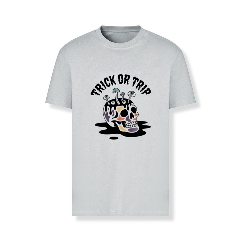 Trick or Trip Skull Mushroom Psychedelic Graphic T-Shirts - Image 3