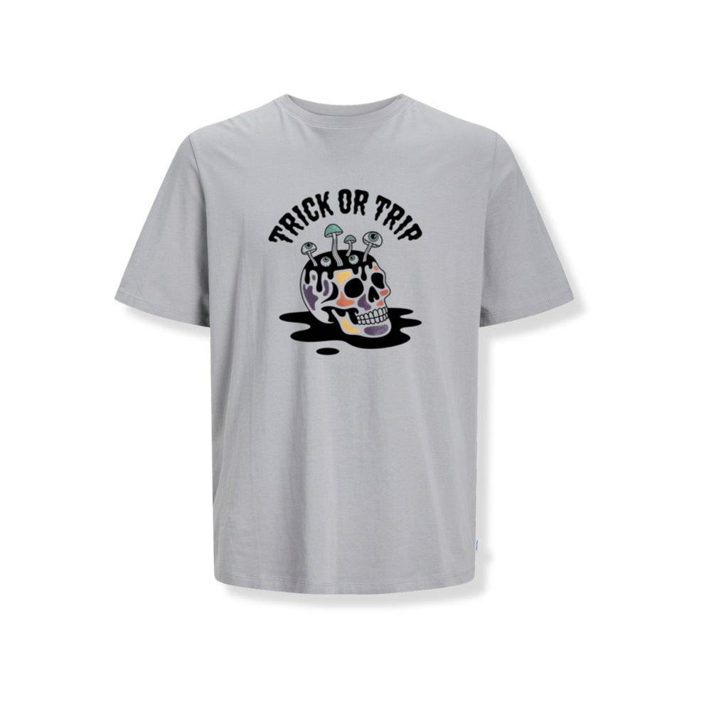 Trick or Trip Skull Mushroom Psychedelic Graphic T-Shirts